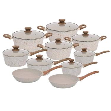 Imagem de Jogo Panelas Antiaderente Cerâmica Indução 10Pçs - Vanilla