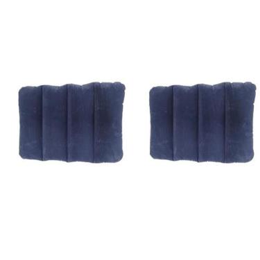 Imagem de Kit 2 travesseiro inflável 53 x 37cm camping viagem colchão - Ômega