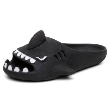 Imagem de Chinelo Infantil Slide Tubarao Divertido Barbatana Calce Facil Microexpandido Conforto Resistente