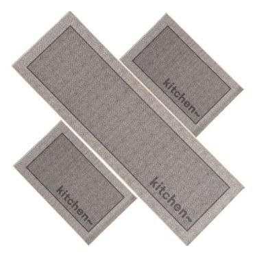 Imagem de Kit 3 Tapete Passadeira Antiderrapante Cozinha Emborrachado - NilosDec