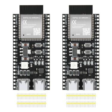 Imagem de YEJMKJ 2 Peças Esp32-S3-Devkitc-1-N8R2 Placa De Desenvolvimento Esp32 S3 Wifi + Módulo Mcu Bluetooth, Processador De Microcontrolador De Núcleos Esp32-S3-Wroom-1 Tipo C Duplo Integra Funções Wi-Fi E