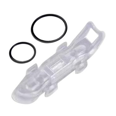 Imagem de kowaku Atração do goleiro do gancho de pesca, fácil acessório portátil do gancho de barra de pesca com 2 anéis de borracha o, Transparente