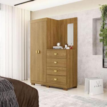 Imagem de Roupeiro Cômoda 2 Portas Espelho Equador Nature - Mais de Casa