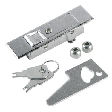 Imagem de RUIAN Fechadura elétrica para porta de armário, adequada para painel de 4 mm de espessura, botão de pressão, MS603-1