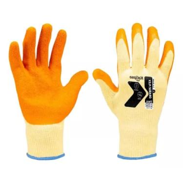 Imagem de Luva Orangeflex Latex Antiderrapante 1 Par Kalipso Proteção