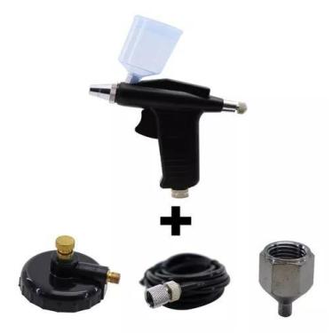Imagem de Kit Aerógrafo Pintura - Pistola Caneta Acao Simples Tinta 0,3mm + mang