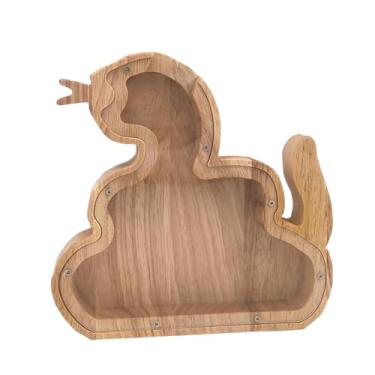 Imagem de Cofrinho de madeira, caixa de dinheiro para animais, cofrinho para crianças, decoração de casa - cobra