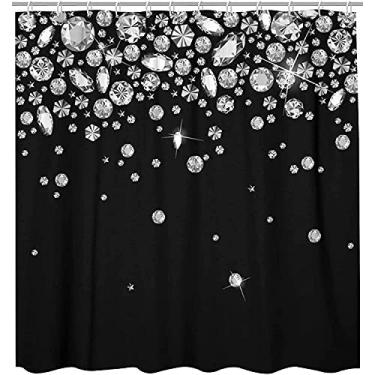 Imagem de GETTOGET Vintage Surf Board Palmeira na Praia Tropical, Conjunto de Cortina de Chuveiro de Banheiro, Cortina de Poliéster Impermeável Presente de Festival, 26, 60x72 IN