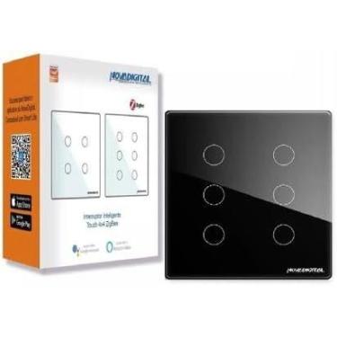 Imagem de Interruptor Zigbee Touch 6 Teclas Google  Alexa Preto - NOVADIGITAL