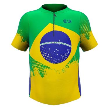Imagem de Camisa Ciclismo Infantil Márcio May Bandeira do Brasil