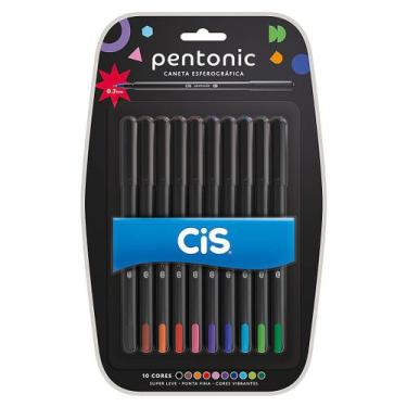 Imagem de Caneta Esferográfica Pentonic 0.7mm Ponta Fina Cis 10 Cores
