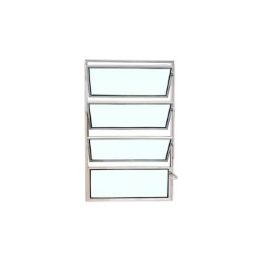 Imagem de Vitro Basculante 80x60 Alumínio Branco Vidro Liso Lumineziri