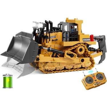 Imagem de Bulldozer rc kidmarkt de metal de 9 canais com luzes e som 3 +