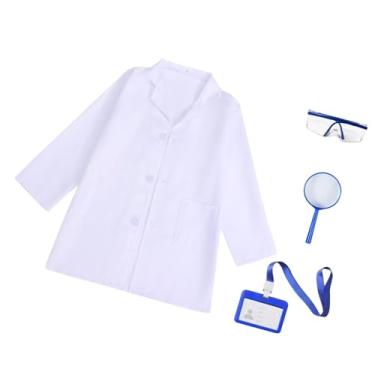 Imagem de simhoa Casaco de Enfermeira Infantil, Fantasia de Festa, Casaco para Crianças, Jogo de Faz de Conta, Vestido, Jaleco de Manga Comprida, Fantasia de Médico de, M