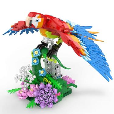 Imagem de Vziimo Parrot Floral Building Set, MOC Flower and Parrot Collectible Table Art Kit, Creator 2 in 1 Animals Bird Ideas Gifts Toys for Adults and Kids Age 12+ (1176 PCS)