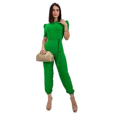 Imagem de Macacão Feminino Longo Social Manga Curta Princesa Bufante - Swisz, Ve