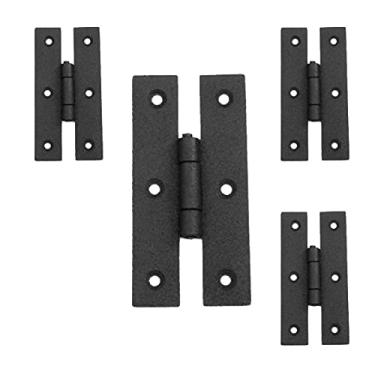 Imagem de Renovators Supply Dobradiças de armário de montagem embutida - Dobradiças H de ferro forjado para portas de armário - Dobradiças de porta de armário resistentes - Dobradiças de armário de cozinha