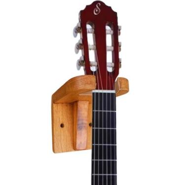 Imagem de Suporte de Parede Para Violão Guitarra Baixo Madeira Demolição - Sudes