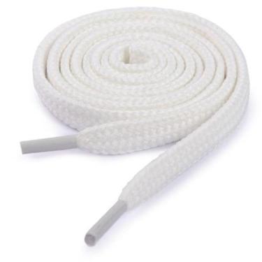 Imagem de Par Cadarço Atacador Grosso Chato De Poliéster 1,40 Branco - Home Good