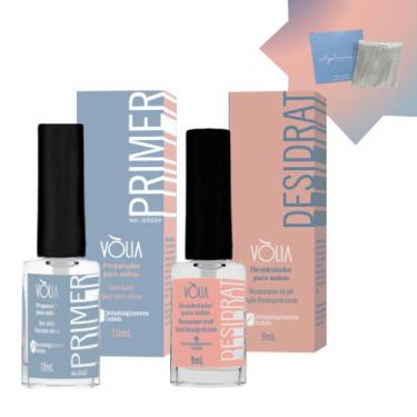 Imagem de Kit Primer Sem Ácido  + Desidratador de Unhas Desidrat Vólia