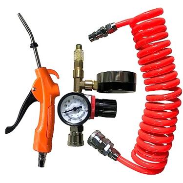 Imagem de Válvula redutora de pressão para tanques de hélio de baixa pressão com calibre duplo, pressão ajustável e pistola sem vazamento + mangueira