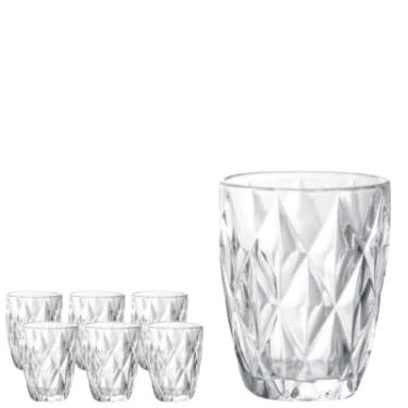 Imagem de Conjunto de Copos de Vidro com Padrão Diamante, 6 Peças, Transparente