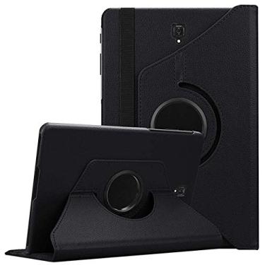 Imagem de Capa compatível com Samsung Galaxy Tab A 10.5 (2018), EKVINOR Capa protetora de couro PU com rotação de 360 graus para Galaxy Tab A 10,5 polegadas modelo 2018 (SM-T590/T595/T597) - preta