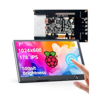 Imagem de Mini monitor com tela sensível ao toque de 7 polegadas, minúsculo monitor portátil HDMI/USB de grau industrial, 1024×600, toque suave e responsivo, compatível com PC de mesa Windows10/11/Android/Linux