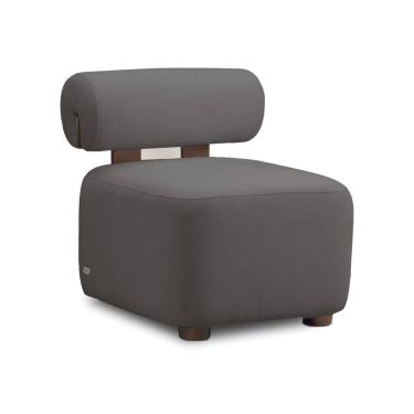 Imagem de Poltrona Decorativa para Sala Helora Bouclê Cinza Escuro E03 - D`Rossi