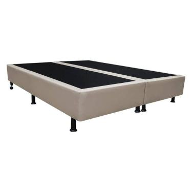 Imagem de Base Para Cama Casal Queen 158x198cm Bipartido Liz S05 Sintético Bege - Mpozenato