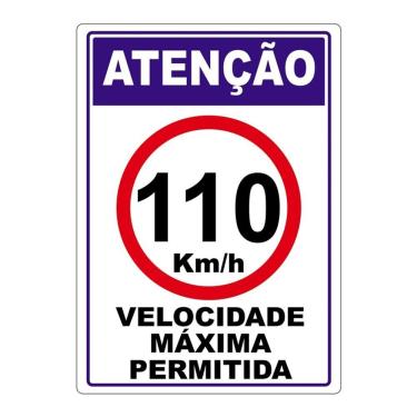 Imagem de Adesivo Velocidade Máxima Permitida 110Km Por Hora Branco