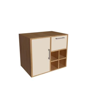 Imagem de Gabinete De Banheiro Suspenso 68cm 1 Porta 1 Gaveta E Nicho Aberto Sem Cuba Eduarda Mel-arenas