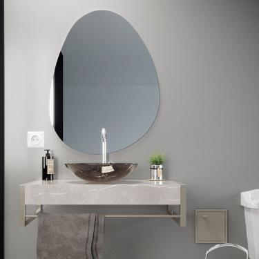 Imagem de Espelho Decorativo Orgânico 44 Cm X 52 Cm Cromado