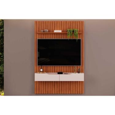 Imagem de Home P- Tv Até 55 Pol Pratic Ripado C- 2 Gavetas 143x240cm Freijó-off White - Dj Móveis