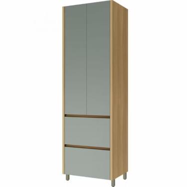 Imagem de Paneleiro Nesher Rainha Em Mdf 15mm 2 Portas 2 Gav E 3 Prat Nature Com Verde