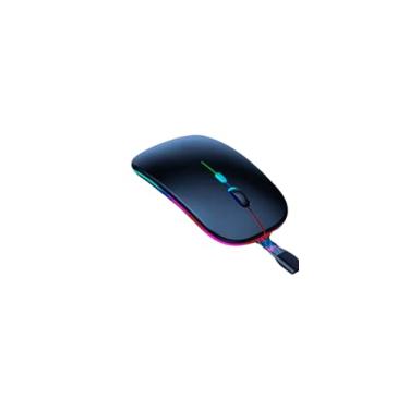 Imagem de Mouse Gamer RGB com LED, Design Slim, Conexão USB, Preto