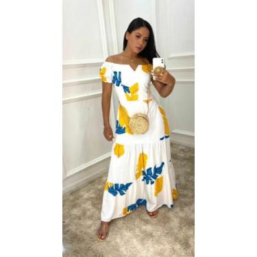 Imagem de Vestido de Viscose com Elastex nas costas Estampado Tamanho M - Shonel