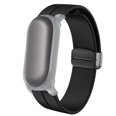 Imagem de Lamshaw Compatível com pulseiras Plaud NotePin, pulseiras esportivas de silicone macio compatíveis com gravador de voz Plaud NotePin (preto)