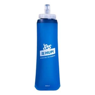 Imagem de Garrafinha Hidratação Dobrável Hupi Soft Treino Corrida, Azul, 500ml