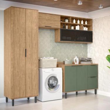 Imagem de Lavanderia Modulada com 2 Aéreos, 1 Balcão e 1 Armário Multiuso Toscan