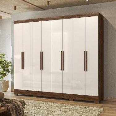 Imagem de Guarda-roupa Casal 8 Portas 4 Gavetas e Pés Diplomata - Moval