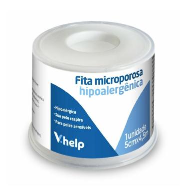 Imagem de Fita Microporosa V.Help Hipoalérgica Branca 5cmx4,5m 1 Unidade