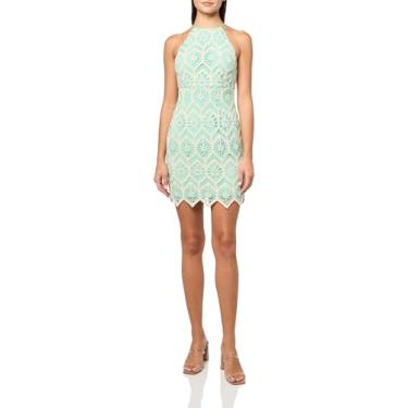 Imagem de GUESS Vestido feminino de crochê Erin sem mangas, Lagoon Fog Multi, 36