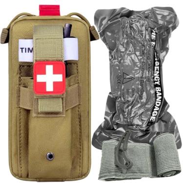 Imagem de VVIITOP Bolsa de torniquete (bandagem israelense + bolsa), bolsa portátil IFAK kit médico pequeno para trauma bolsa tática de primeiros socorros, EMT de emergência para acampamento e caminhadas