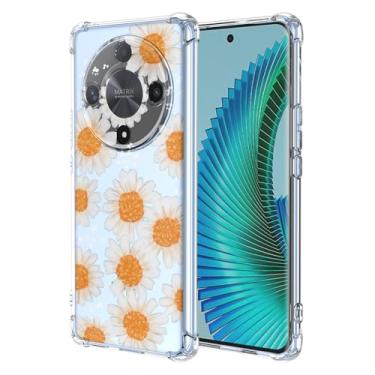Imagem de RRXSYXL Capa para Honor X9B, Honor Magic 6 Lite com estampa floral transparente, capa macia à prova de choque para Honor X9B, Honor Magic 6 Lite, margarida floral