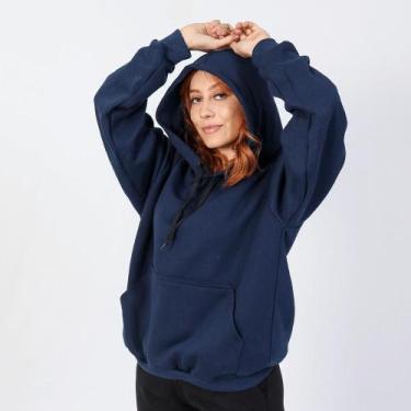 Imagem de Moletom Feminino Canguru Azul Marinho - Hamitie, Marinho, Feminino, M