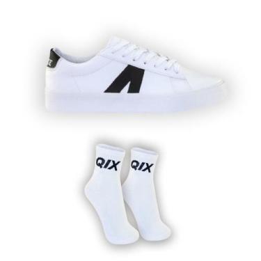 Imagem de KIT Tênis Allike Vision e MEIA CANO MEDIO - Avura, 42, Branco, Bordô