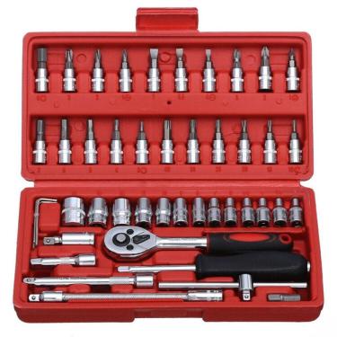 Imagem de Kit 46 Chave Catraca Jogo Soquetes Allen Torx Ferramentas