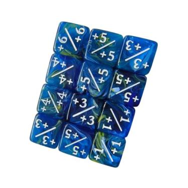 Imagem de Kokiya 10 peças de dados de contagem de 6 lados, suprimentos para ensino de matemática, fichas de adição e subtração, dados numéricos, Azul