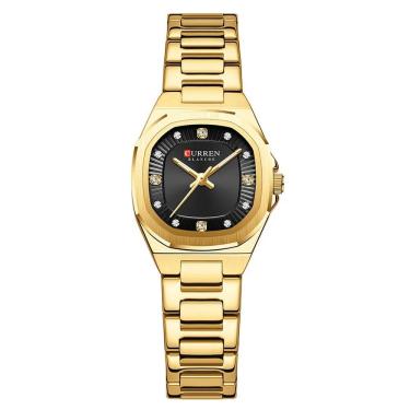 Imagem de relógio feminino quartzo ponteiros strass design elegante  à prova d água